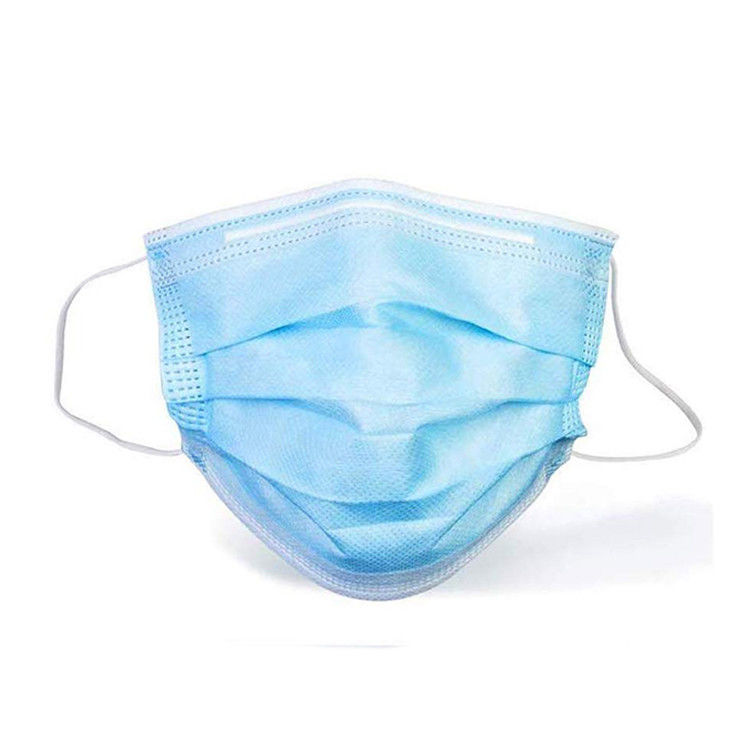 Mặt nạ y tế dùng một lần 3 lớp Không có sợi thủy tinh Không gây dị ứng Màu xanh
