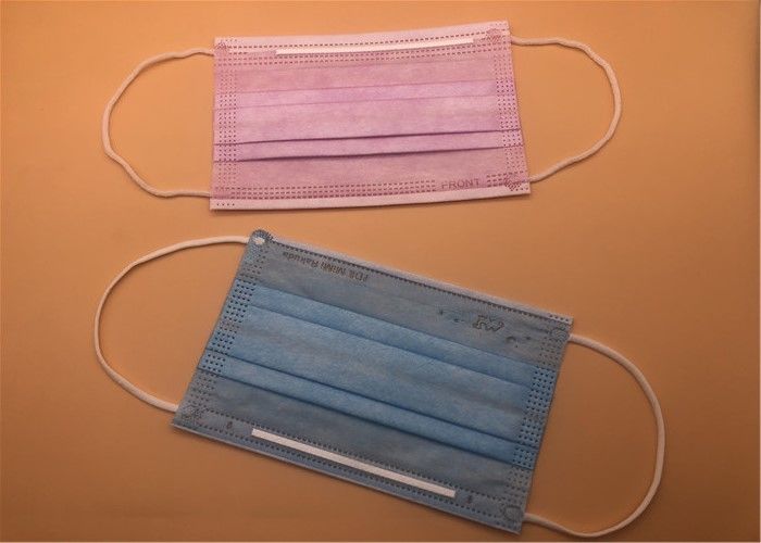 Mặt nạ 3Ply trắng thoáng khí dùng một lần với cà vạt trên Spunlace / Spunbond
