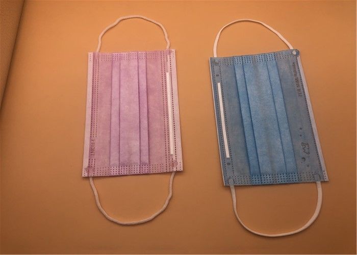 Mặt nạ 3Ply trắng thoáng khí dùng một lần với cà vạt trên Spunlace / Spunbond
