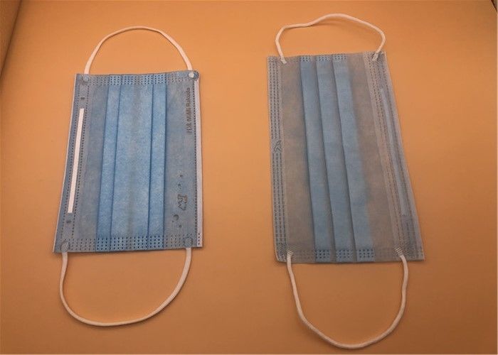 Mặt nạ 3Ply trắng thoáng khí dùng một lần với cà vạt trên Spunlace / Spunbond