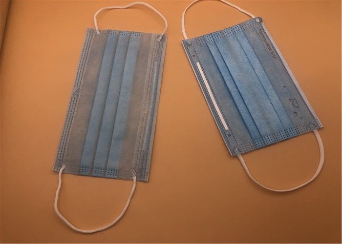 Mặt nạ 3Ply trắng thoáng khí dùng một lần với cà vạt trên Spunlace / Spunbond