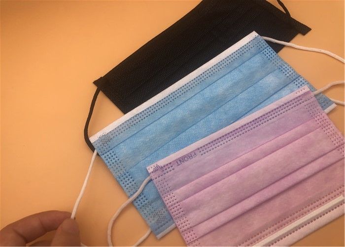 Màu sắc tùy chỉnh 3 mặt nạ phẫu thuật sử dụng một lần Ngăn ngừa bụi Dễ dàng mang theo